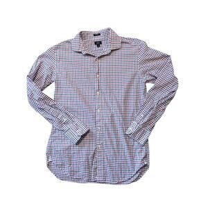 J. CREW, LUDLOW; long sleeve; button up shirt, men's M, 100% Cotton; Red & Blue